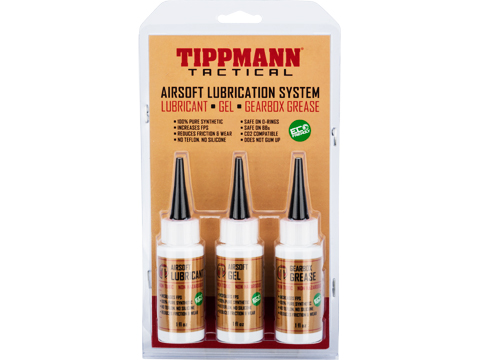 Tippmann Tactical Airsoft Lubrication Kit Oil 1oz, Gel 1oz, Gearbox Grease 1oz