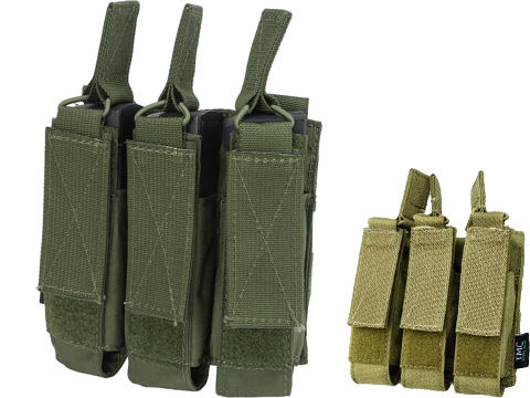 TMC Tactical MOLLE Triple SMG Magazine Pouch (Color: Khaki)