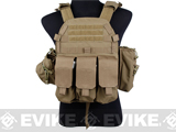 TMC Plate Carrier with 3 Pouches - Coyote Brown