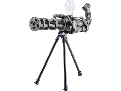 Gel Ball Blaster Battery Operated Gel Blasting Gatling Gun (Color: Green Camo)