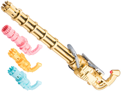 Gatling Gun Electric Soap Water Bubble Gun (Model: Mini / Gold)