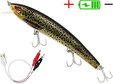Truscend JerkQueen Electronic Twitching / Luminating Sinking Minnow Lure (Model: Yellow Trout)