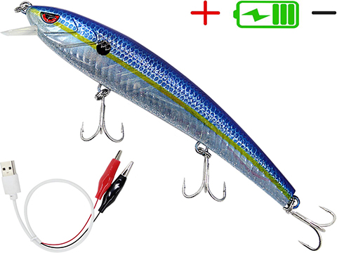 Truscend JerkQueen Electronic Twitching / Luminating Sinking Minnow Lure (Model: Blue Shad)