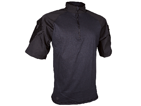Tru-Spec Short-Sleeve Tactical Response Uniform 1/4 Zip Combat Shirt  (Size: Black / Small)