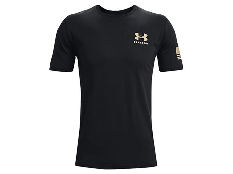 Under Armour Men's UA Freedom Flag T-Shirt (Color: Black-Desert Sand / Large)