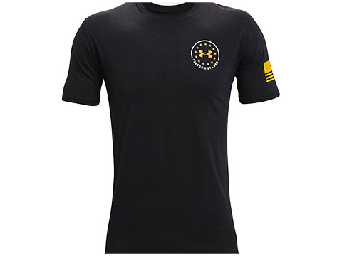 Under Armour UA Freedom By Land T-Shirt (Color: Black - Gold / Tank / Medium)