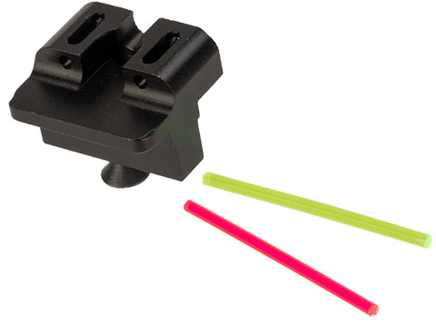 Dynamic Precision Fiber Optic Rear Sight for ISSC M22, SAI BLU, Lonewolf, & Compatible Airsoft Gas Blowback Pistols