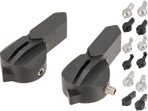 Dynamic Precision CNC Aluminum Selector Switch Set for WE SCAR Gas Powered Rifle (Type: B / Silver)