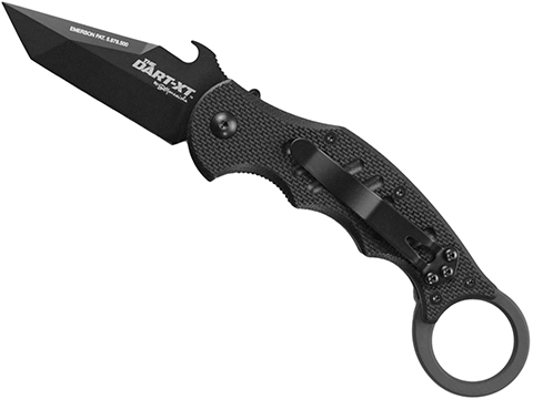 Fox Knives DART XT Folding Karambit Knife with Integrated Glass Breaker (Color: Black)