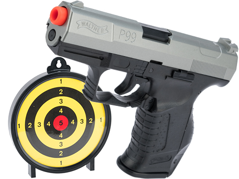 Walther Licensed Two-Tone P99 Airsoft Spring Pistol Action Kit w/ 6 Gel Target