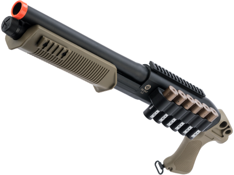 Tactical Force Tri-Shot Spring Powered Pump Shotgun by UMAREX (Color: Black / Tan)