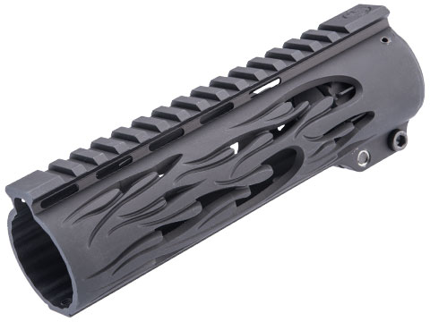 Unique ARs Slim Series CNC Machined Handguard for AR-15 Pattern Rifles (Model: Slim Flames / 7)
