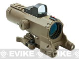 NcStar / VISM ECO 4x34 Scope w/ Green Laser, Nav LED, and Blue Illuminated Reticle and Micro Dot - Tan (Urban Tactical Reticle)