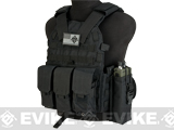 Avengers 6D9T4A Tactical Vest with Magazine and Radio Pouches (Color: Black)