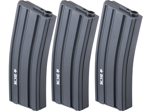 VFC BCM Licensed 140 Round Mid-Cap Magazine for M4 / M16 Airsoft AEG Rifles (Color: Black / Set of 3)