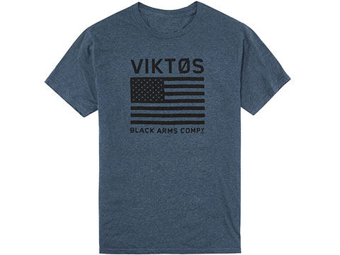 Viktos Block Tee Shirt (Color: Navy Heather / Small)