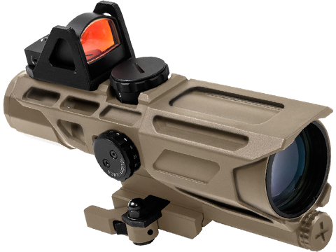 VISM by NcStar Ultimate Sighting System Gen3 3-9x40 Red & Blue Illuminated Variable Scope w/ Red Micro Dot Sight (Reticle: Mil-Dot / Tan)