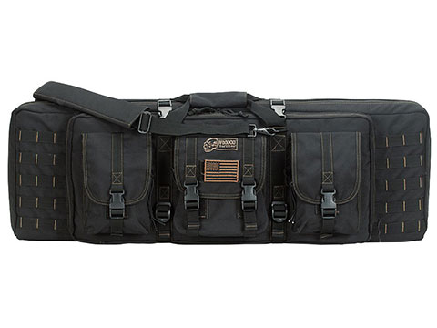 Voodoo Tactical 36 Die Cut MOLLE Padded Weapons Case / Gun Bag (Model: Black w/ Coyote Stitching)