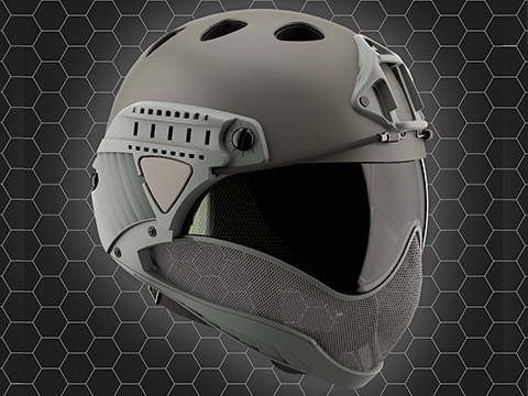 WARQ Full Face Protection Helmet System (Color: Grey / Clear Lens)