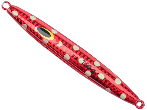West Coast Jiggers HD Unrigged Fishing Jig (Color: Red-Gold Polkadot / 150g)