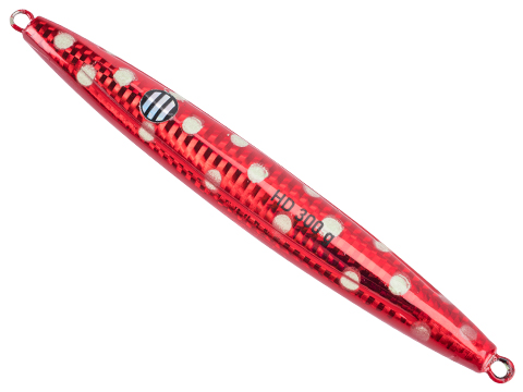 West Coast Jiggers HD Unrigged Fishing Jig (Color: Red-Gold Polkadot / 300g)