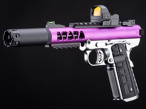 WE-Tech Galaxy 1911 Gas Blowback Airsoft Pistol (Color: Purple Slide / Silver Frame / Type B Slide / Tracer Package)