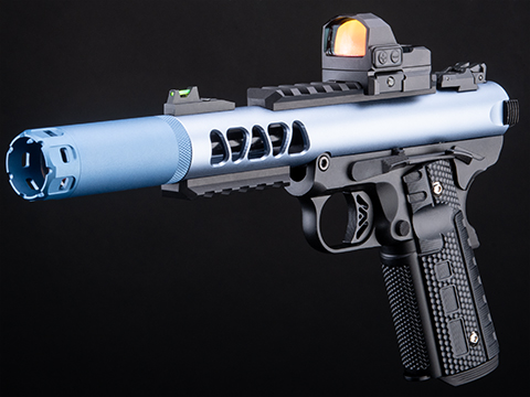 WE-Tech Galaxy 1911 Gas Blowback Airsoft Pistol (Color: Blue Slide / Black Frame / Type B Slide / Tracer Package)