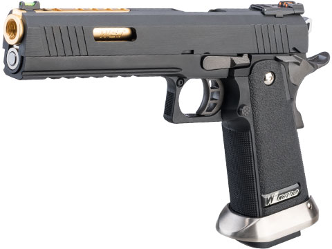 WE-Tech Hi-Capa 6 Full Auto IREX Competition GBB Airsoft Pistol (Color: Black / Gold Barrel)