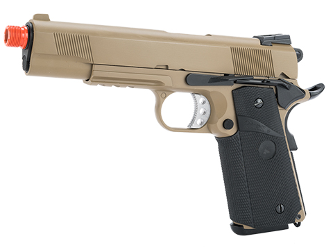 WE-Tech Gen2 Heavy Weight 1911 MEU Gas Blowback Airsoft Pistol (Color: Dark Earth / Railed Frame)