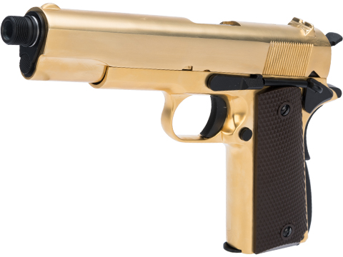 WE-Tech Latest Gen2 Full Metal 1911 GI Full Size Airsoft GBB Pistol 24k (Color: Gold / Gas)