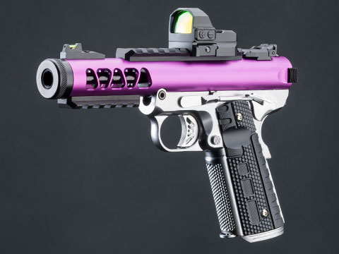 WE-Tech Galaxy 1911 Gas Blowback Airsoft Pistol (Color: Purple Slide / Silver Frame / Type B Slide)