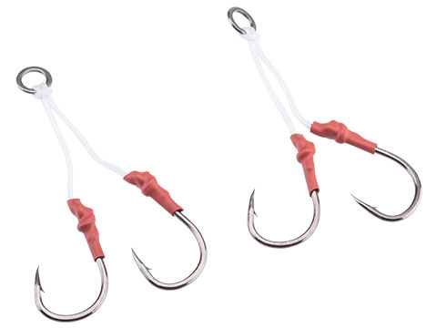 Battle Angler Double Stinger Jigging Hook Set (Color: Red Nickle / 6/0)