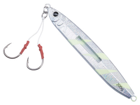 Battle Angler Luminous Fishing Lure w/ 4/0 Short Dancing Double-Hook  (Color: Silver Striped Glow), MORE, Fishing, Jigs & Lures -   Airsoft Superstore