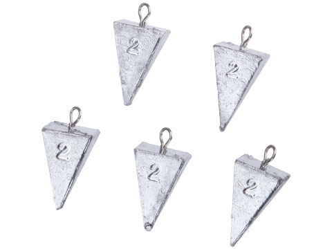 Battle Angler Four Sided Pyramid Single Swivel Lead Weight Sinker (Size: 4oz / Pack of 5)