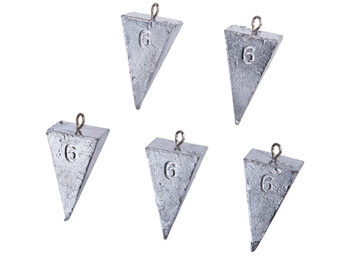Battle Angler Four Sided Pyramid Single Swivel Lead Weight Sinker (Size: 6oz / Pack of 5)