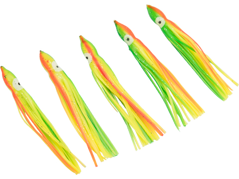 Battle Angler Phantom Skirt Squid Lure (Color: Green, Yellow, Orange Stripe / 8)