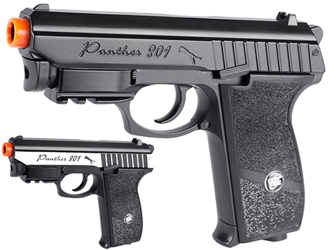 Panther 400 FPS Full Metal Airsoft CO2 Gas Blowback High Power Hand Gun w/ Integrated Laser by Win Gun (Color: Black)