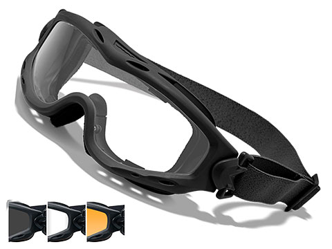 Wiley X Spear Tactical Goggle (Color: Smoke Grey, Clear, and Rust Lens w/ Black Frame)