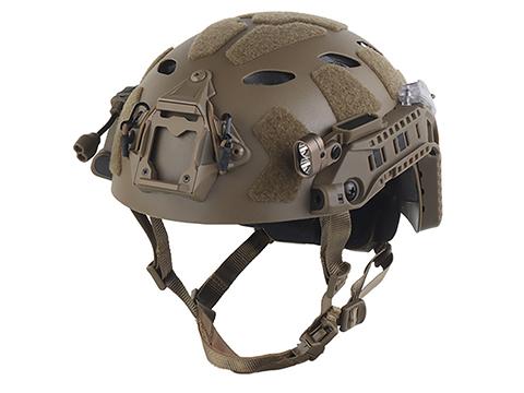 Matrix Vented High Cut Airsoft Helmet w/ Modular Rail Link (Color: Tan)