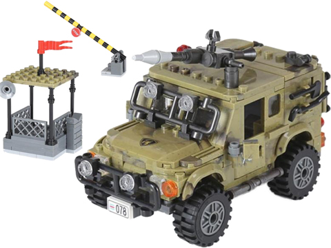 XingBao Collectible Building Block Set (Style: Military Car and Checkpoint)