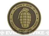 Matrix Don't Run, You'll Only Die Tired PVC IFF Hook and Loop Patch (Color: Tan)