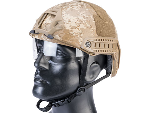 Matrix Basic High Cut Ballistic Type Tactical Airsoft Bump Helmet w/ Flip-down Visor (Color: Digital Desert)