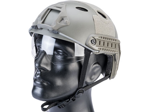 Matrix Basic PJ Type Tactical Airsoft Bump Helmet w/ Flip-down Visor (Color: Foliage Green)