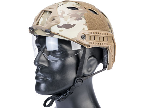 Matrix Basic PJ Type Tactical Airsoft Bump Helmet w/ Flip-down Visor (Color: Camo)