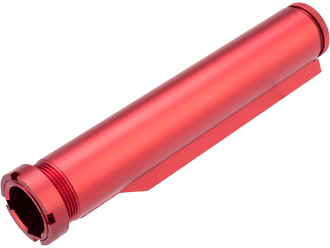 Matrix CNC Aluminum 6 Position Adjustable Buffer Tube for AEG Rifles (Color: Red)