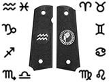 Angel Custom CNC Machined Tac-Glove Zodiac Grips for Tokyo Marui/KWA/Western Arms 1911 Series Airsoft Pistols - Black 